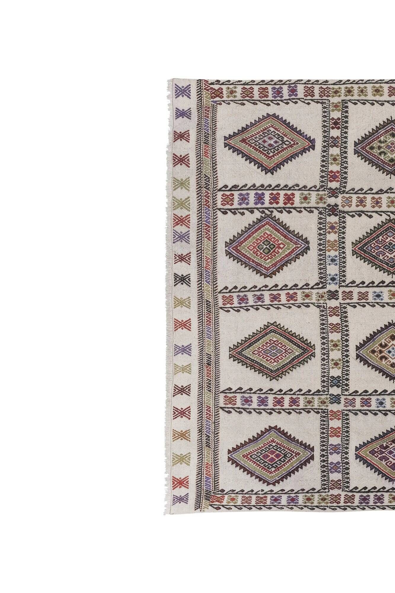 Vintage Turkish kilim, handwoven, 149x208 cm.