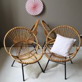 Vintage rattan armchair for adults
