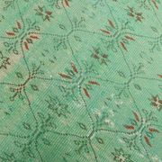 6x9 Vintage Green Geometric Pattern Anatolian Vintage Rug, 179x283 Cm