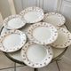 Set of 8 dessert plates Digoin Sarreguemines model "Andrée" small suns 30s