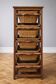 Rustic solid wood storage furniture with wicker baskets / vintage 20th century