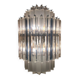 Triedro clear-sandblasted murano glass wall sconce