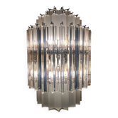 Triedro clear-sandblasted murano glass wall sconce