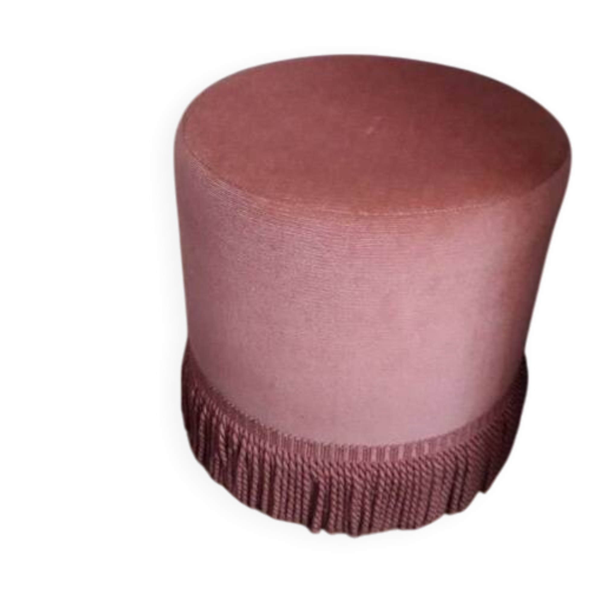 Pink velvet pouf