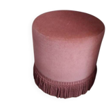 Pink velvet pouf