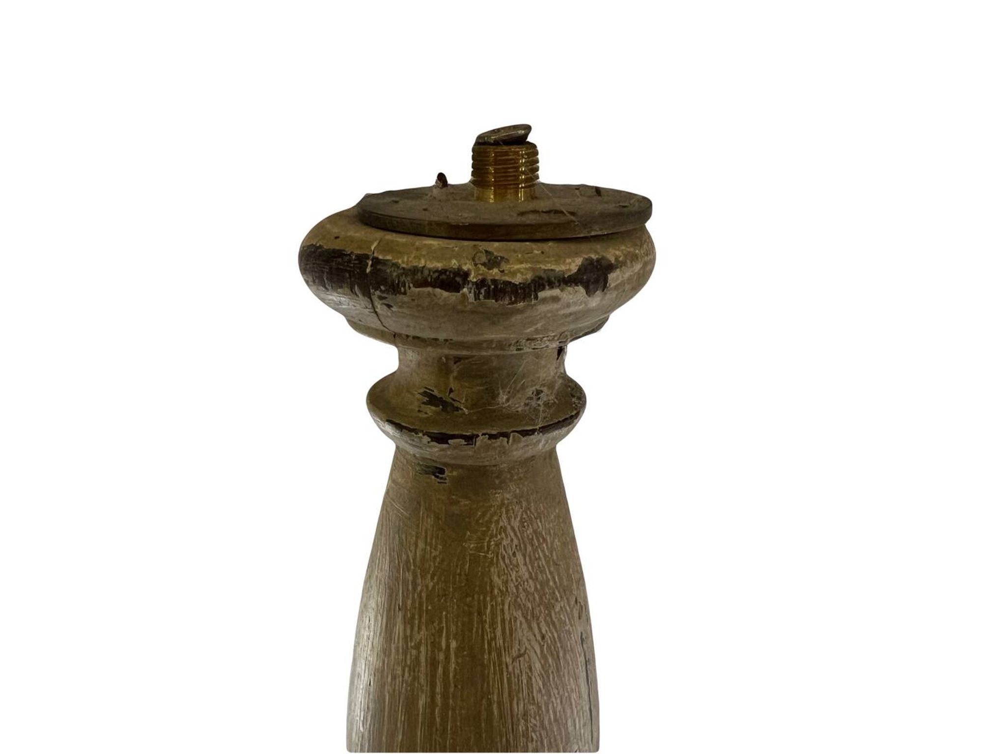 Patina wooden baluster lamp base