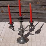 Pewter candlestick 3 branches