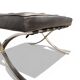 Ottoman Barcelona Original Knoll - Cuir Noir & Chrome - Design 1929