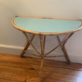 Blue rattan console