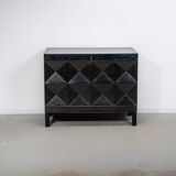 Ebonized brutalist bar cabinet by J. Batenburg for MI Belgium, 1960s