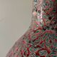 Large ceramic art vase with signed enamel interlacing