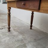Rustic farmhouse table in solid oak Louis Philippe style -1m84