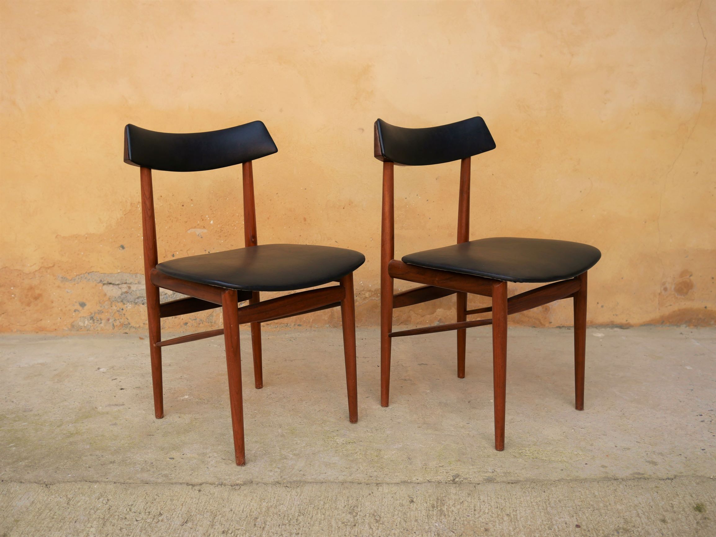 Vintage Scandinavian teak and skai chair