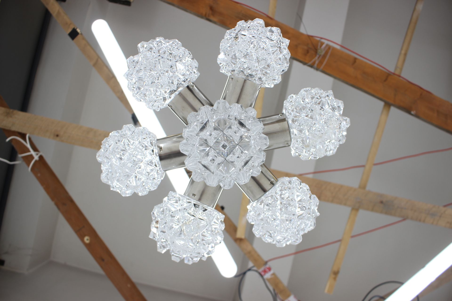 Mid-century glass chandelier , Kamenický Šenov, 1960´s