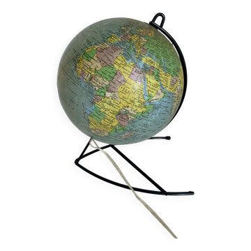 Globe vintage 1960 terrestre verre Girard et Barrère mappemonde - 27 cm