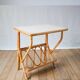 Rattan and bamboo magazine rack side table 1960