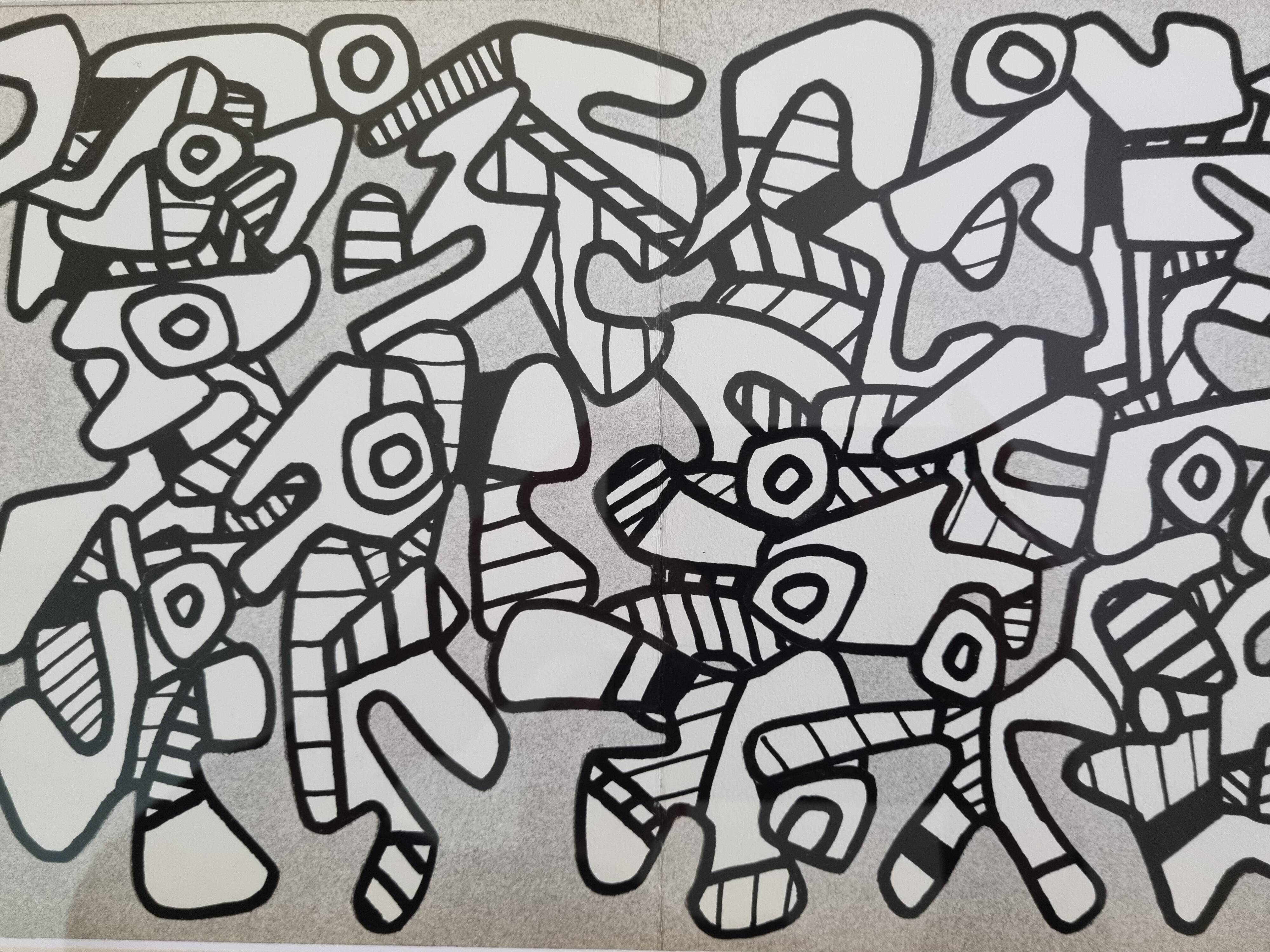 Screenprint after Jean Dubuffet framed under glass 41 cm by 31 cm