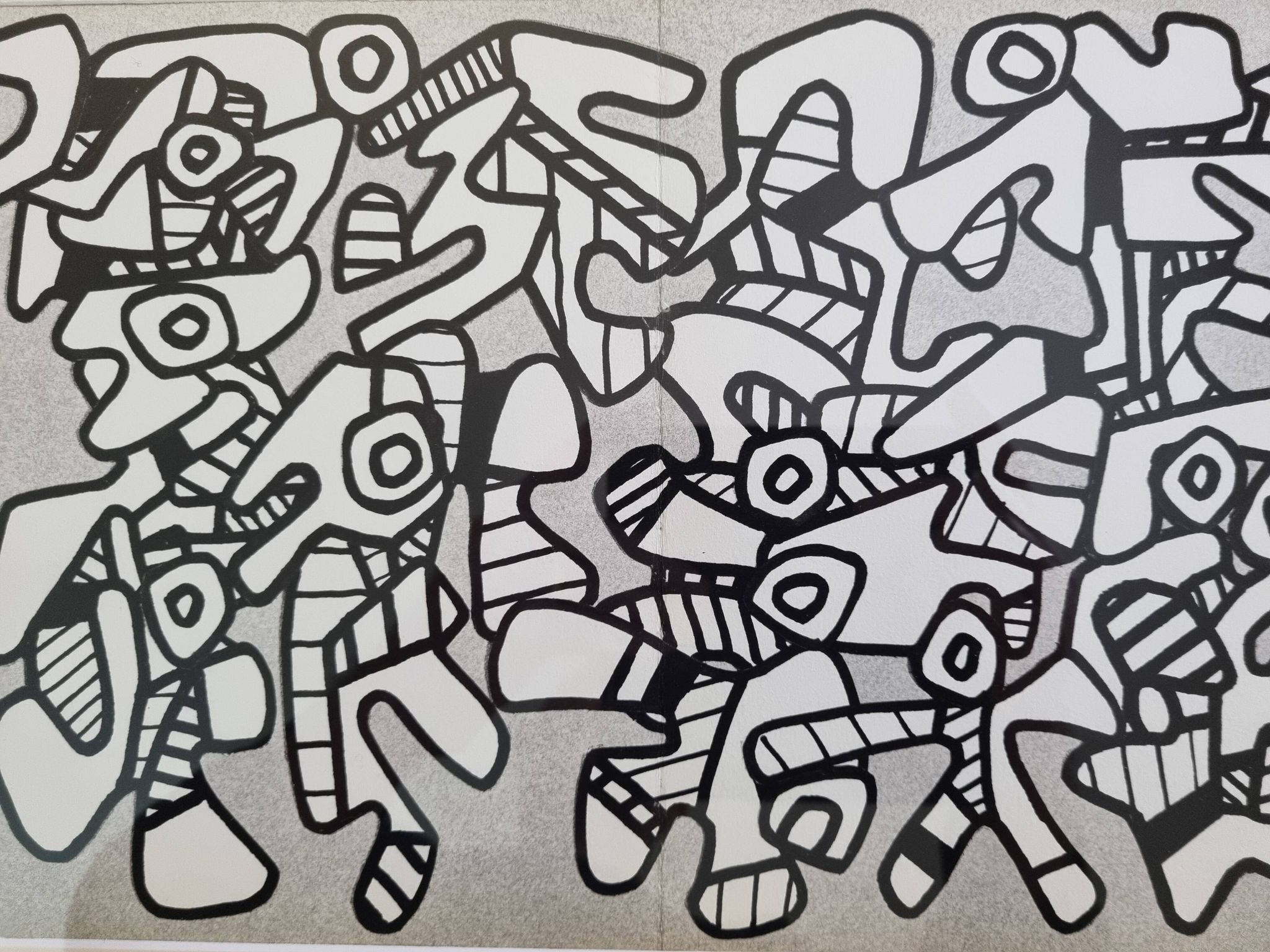 Sérigraphie d'après Jean Dubuffet encadrée sous verre 41 cm par 31 cm