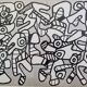 Screenprint after Jean Dubuffet framed under glass 41 cm by 31 cm