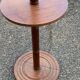 Art Deco floor lamp with wooden shelf and beige lampshade