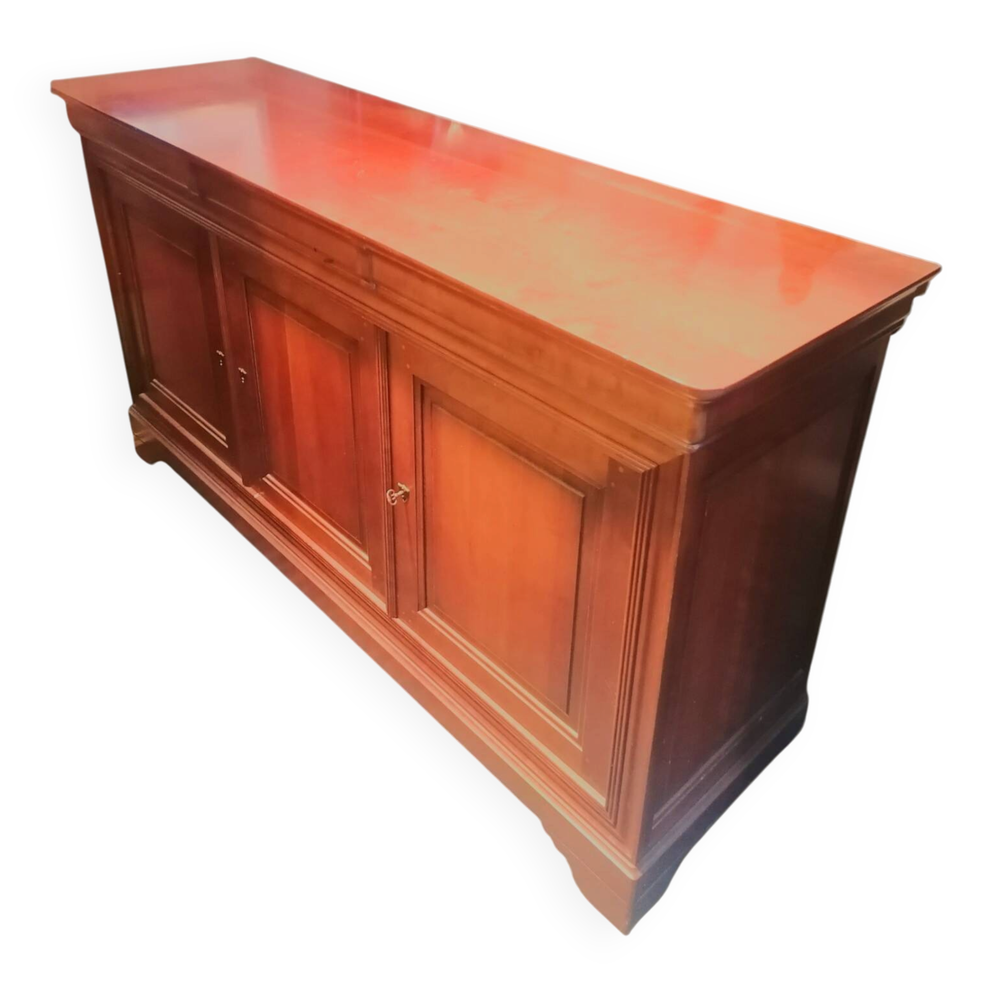 Louis Philippe style sideboard in cherry wood. 1970s.