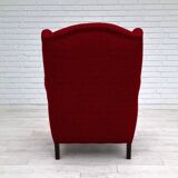 50s, Danish design, refurbished chair, furniture wool, mahogany wood