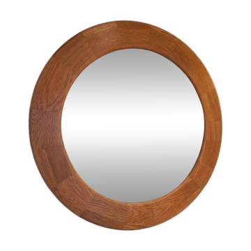 Round wall mirror solid wood