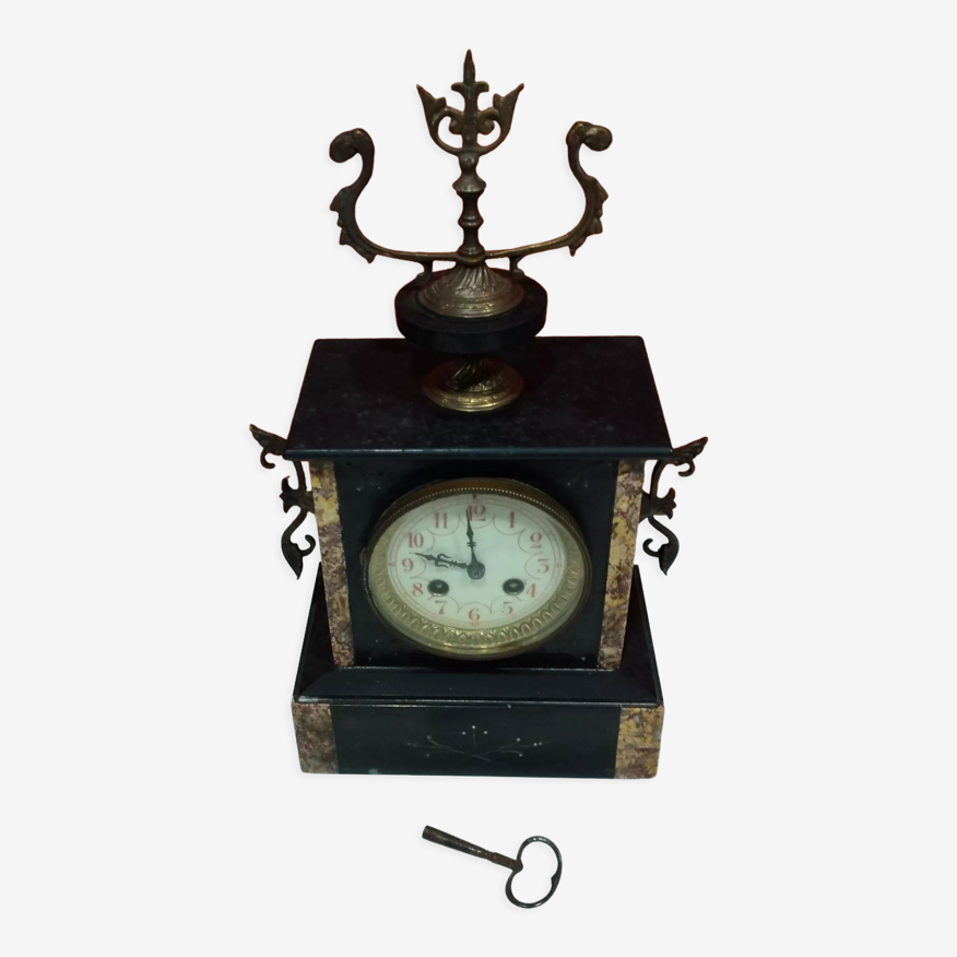 Ancienne pendule sonnerie cloche - Napoléon III marbre et laiton | Selency