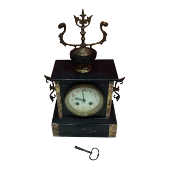 Ancienne pendule sonnerie cloche - Napoléon III marbre et laiton