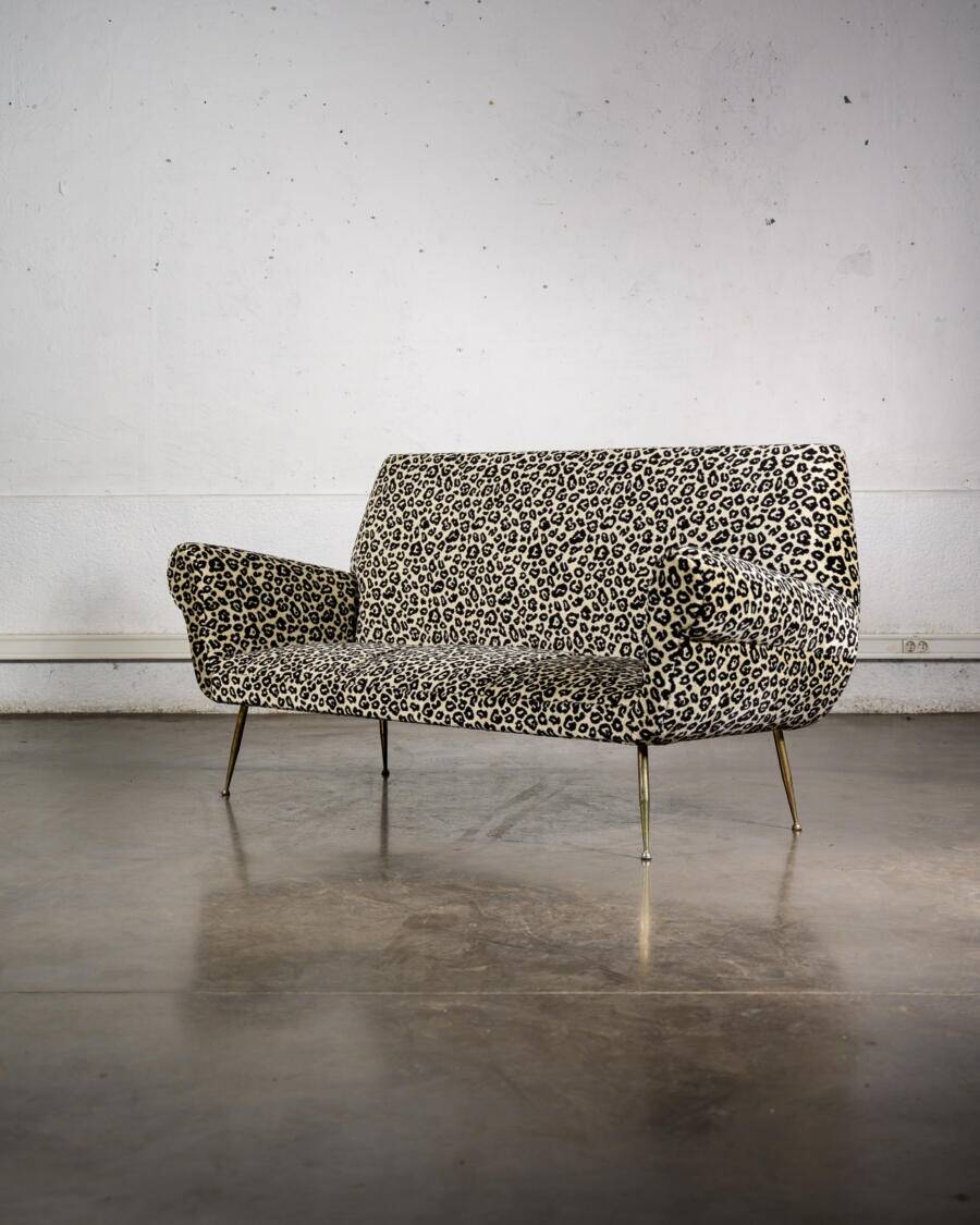 Italian leopard print fabric sofa