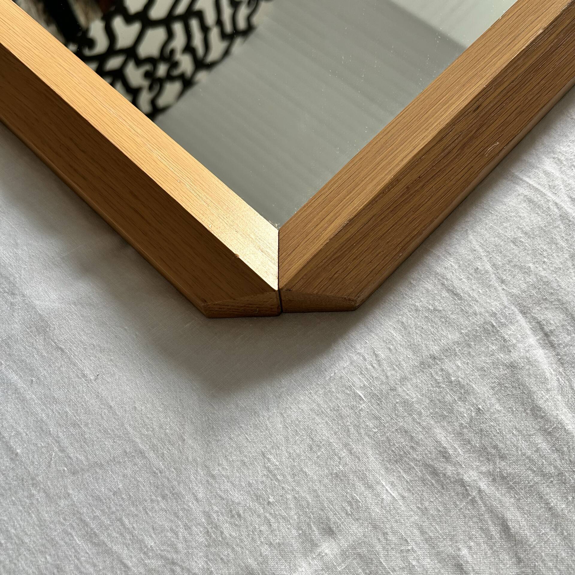 Mid-century oak large mirror