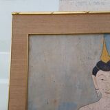Peinture sur soie Bouddha, Thaïlande 19ème
