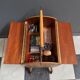 Sewing box on legs and wheels