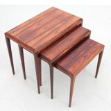 Scandinavian rosewood nesting tables from Rio
