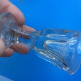 Lot of 4 small glass on foot faceted 18th century era