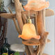 Vintage pink glass paste tulip lamp
