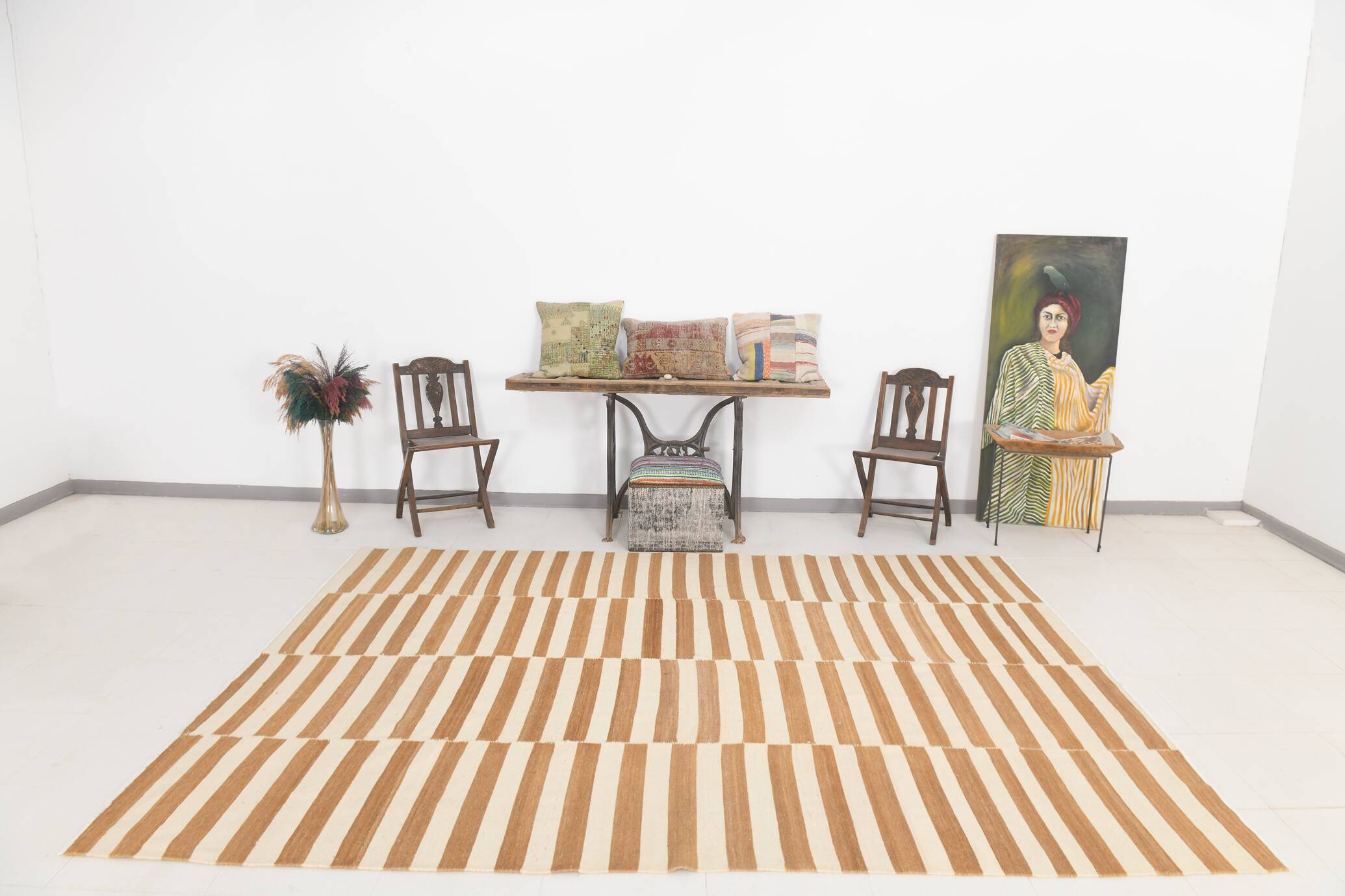 8x10 Beige & Bronze Contemporary Kilim Rug, 229x311Cm SK 35061