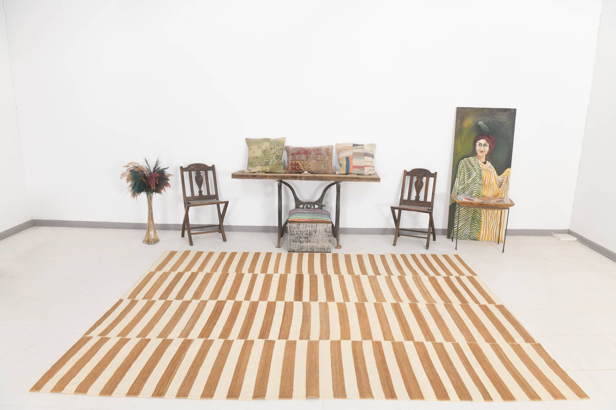 8x10 Beige & Bronze Contemporary Kilim Rug, 229x311Cm SK 35061