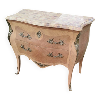 Louis XV style antique marquetry chest of drawers