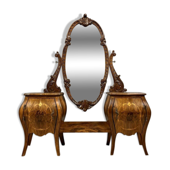 meuble psyché Venitien style Louis XV en marquéterie