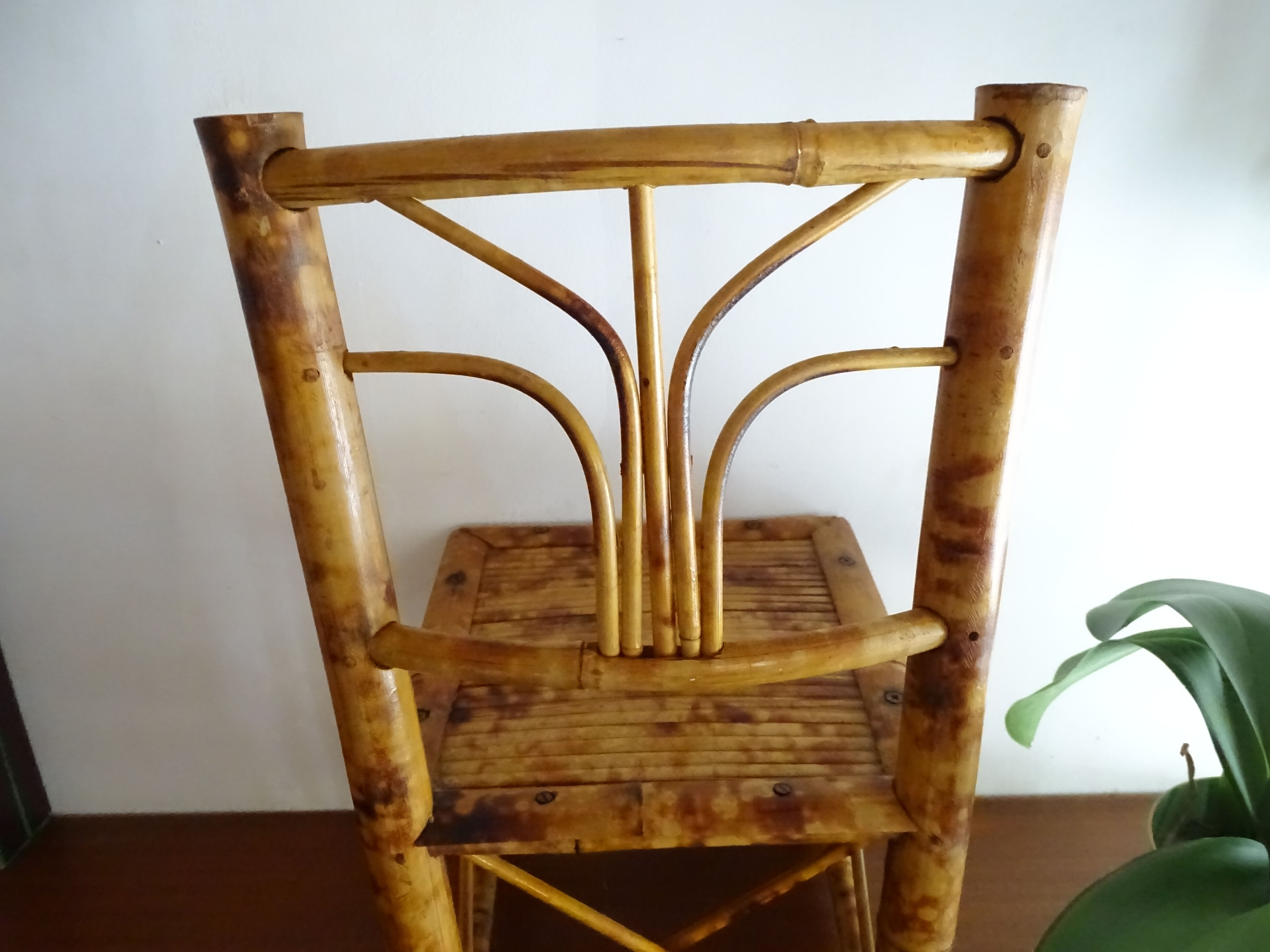 Chaise enfant bambou vintage 1960 H45 cm