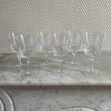 Saint Louis Camargue style palmette crystal stemmed glasses