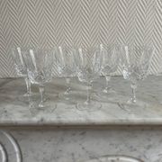 Saint Louis Camargue style palmette crystal stemmed glasses