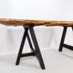 Large dining table wooden doors top mounted on black handles