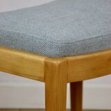 Stool seat light blue natural fabric Art Deco - 2 pieces available