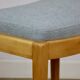 Stool seat light blue natural fabric Art Deco - 2 pieces available