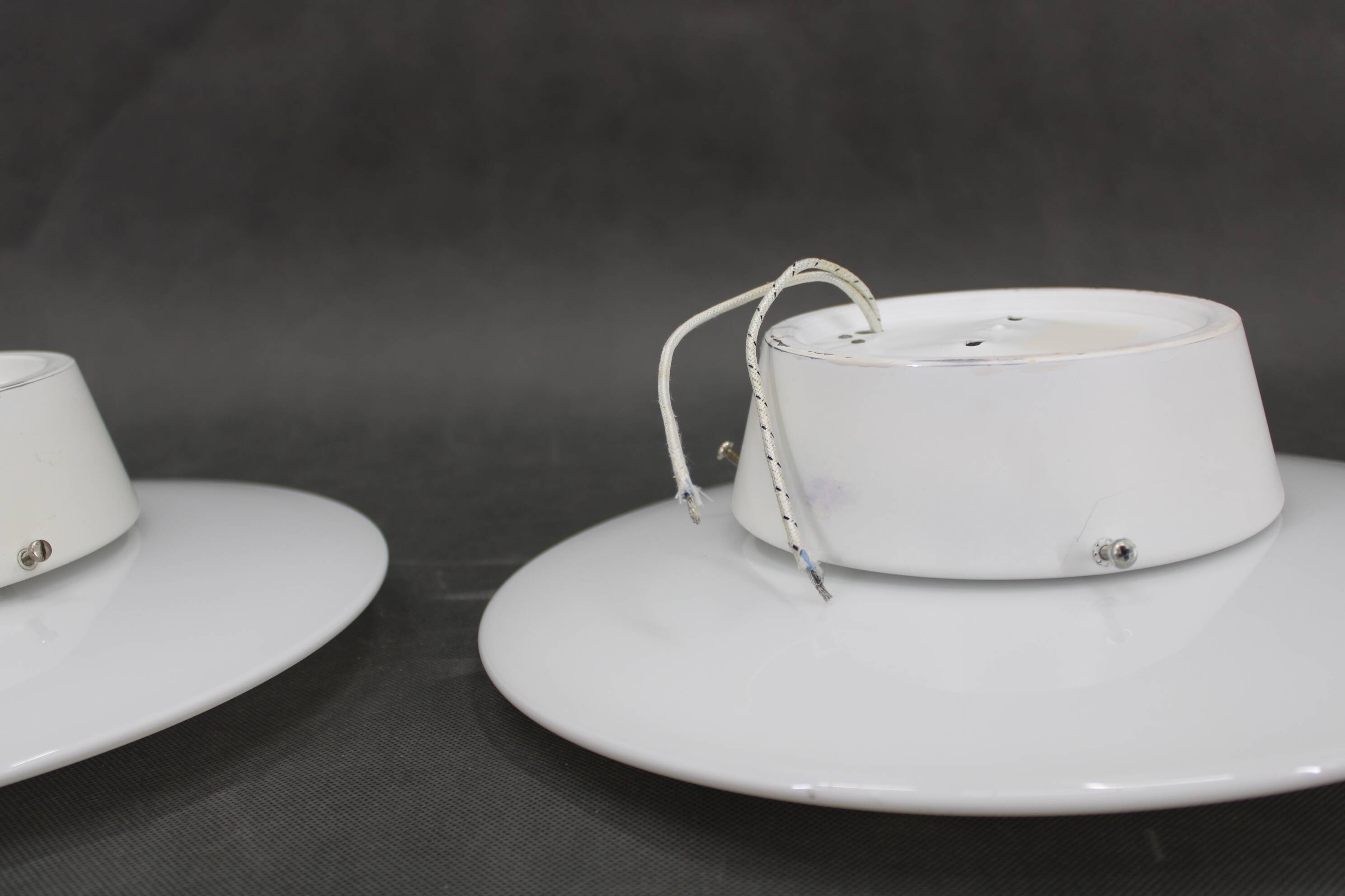 1970s Pair of Arne Jacobsen 'Eklipta' Wall or Ceiling Light for Louis Poulsen, Denmark