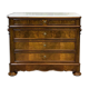 Napoleon III commode in walnut, fir and white marble from the 19th century.