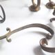 4 patères double bronze porte manteau chapeau ancienne