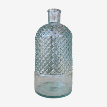 Bouteille vase en verre recyclé vert d'eau